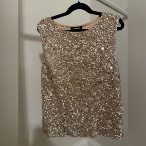 NWT - Express Champagne Sequin Top - M